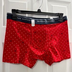 BNWT BANANA REPUBLIC MENS HEARTS & DOTS VALENTINE'S DAY BOXER BRIEF US LARGE (L)
